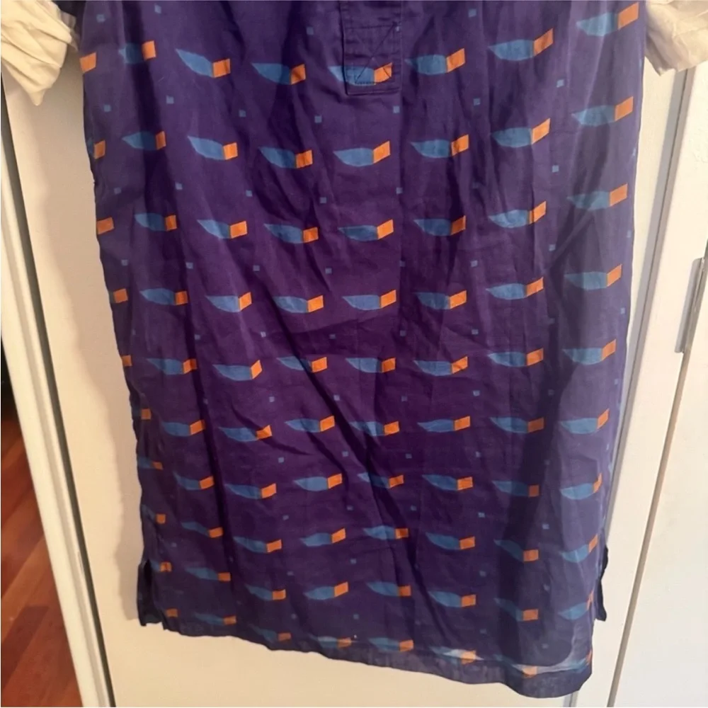 Marc Jacobs Blue Printed Polo Shirt Dress with Cream Collar and Cuffs - Picture 4 of 5